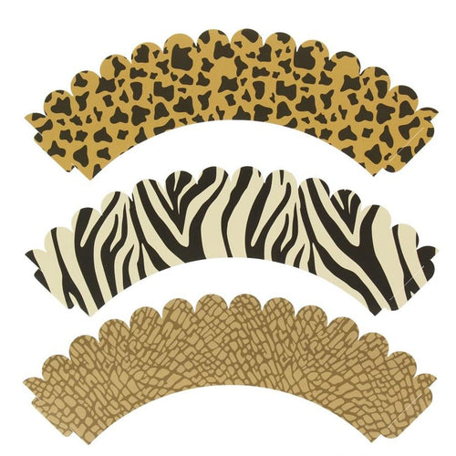 Cupcake Kit φορμάκια και toppers για παιδικό πάρτι με θέμα τη Σαβάνα 6τμχ