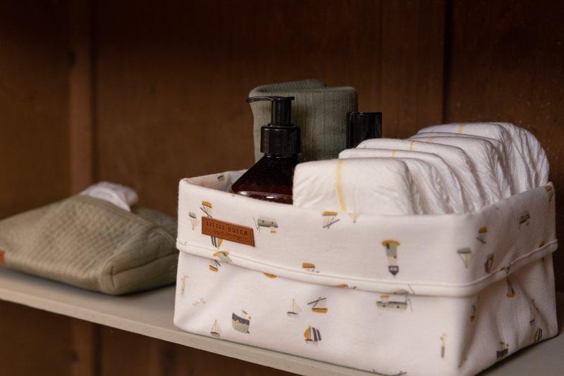 Βαμβακερό καλάθι αλλαξιέρας μεγάλο για βρεφικό δωμάτιο 25x15x15cm Sailors Bay White LD30521690