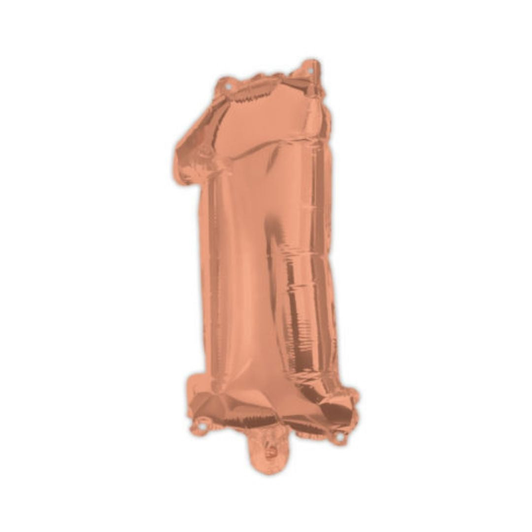 Big Foil Rose Gold Number Balloon 0 to 9 - 96cm
