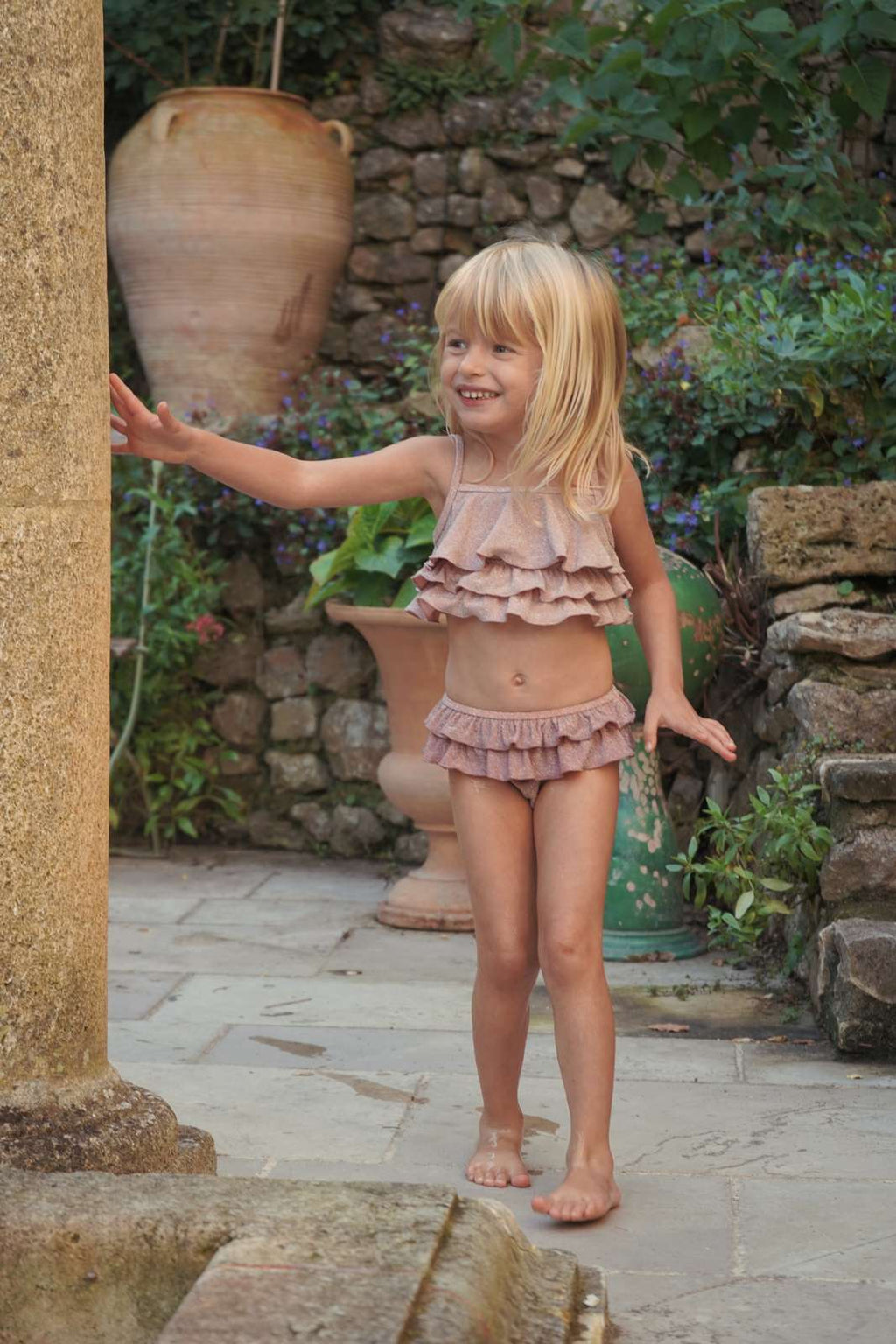 Παιδικό metallic μαγιό μπικίνι με βολάν-lurex Jade 9m-18Μ Konges Slojd