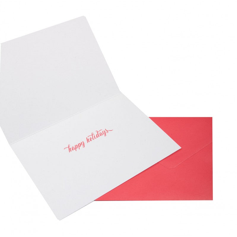 Merry and Bright Christmas card with envelope