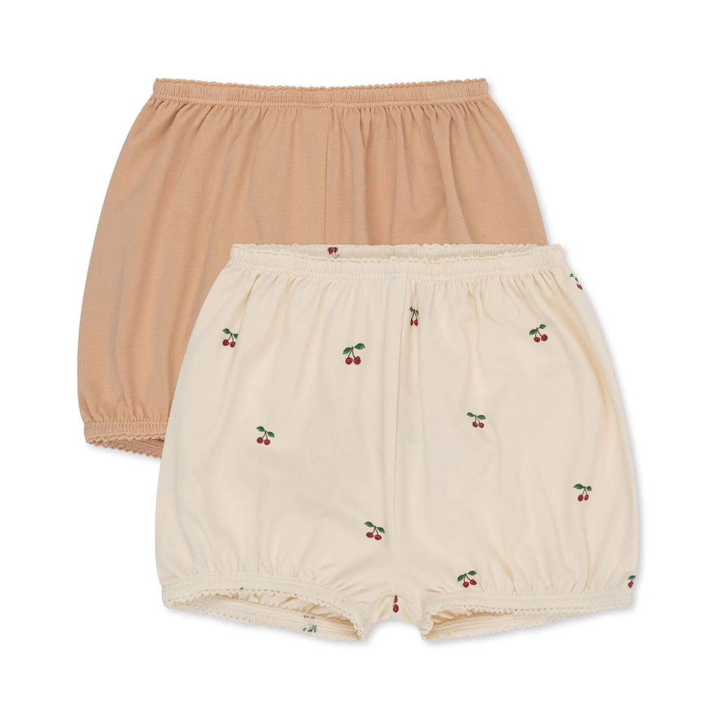 Παιδικά βαμβακερά σορτσάκια 2τμχ Cherry/Toasted Almond 3M-3Y Konges Slojd