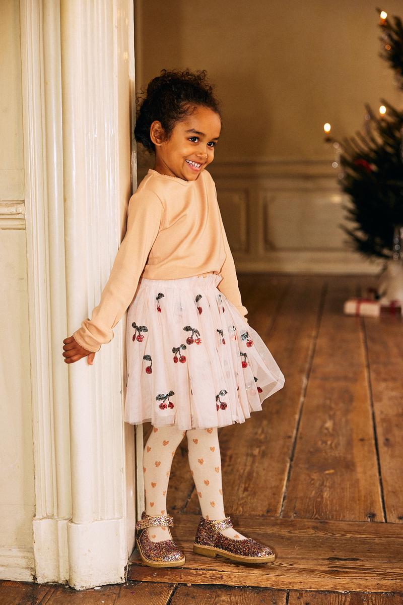 Παιδική Φούστα από τούλι και κέντημα με παγιέτες κερασάκια 9 μηνών έως 9 ετών  Konges Slojd
