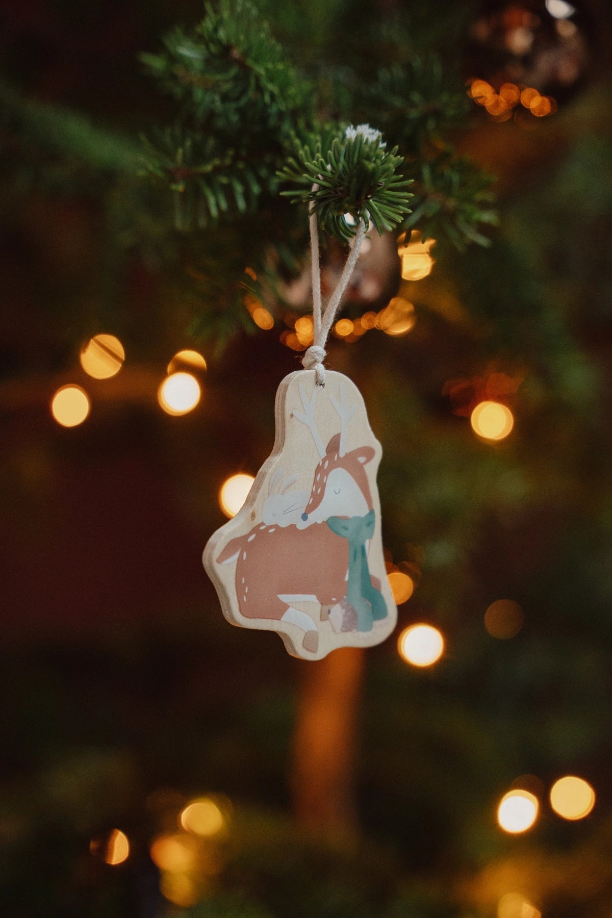 Σετ 10 ξύλινα χριστουγεννιάτικα στολίδια Little Dutch