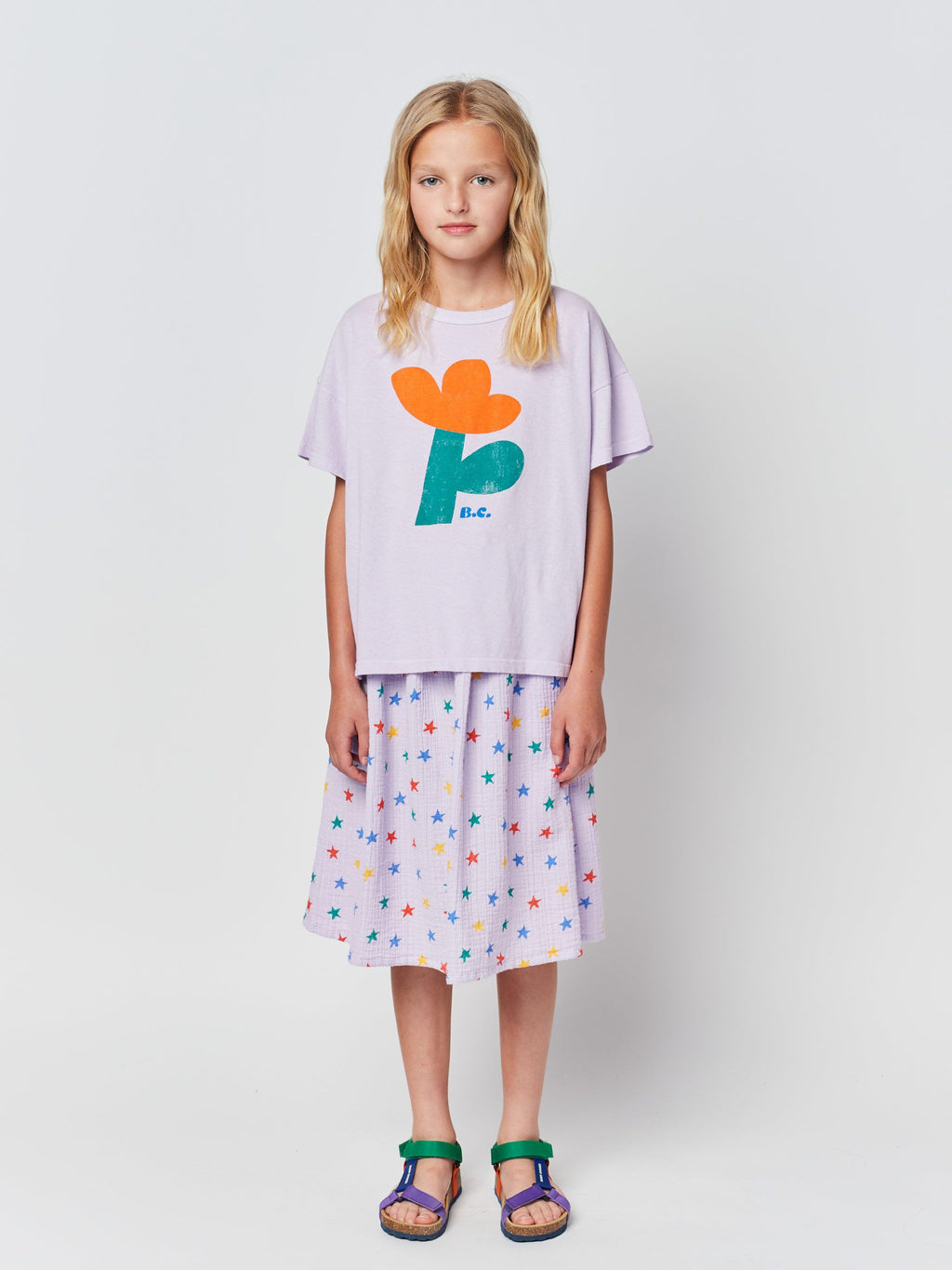 Kid's organic cotton midi stars skirt 2-11Y  Bobo Choses
