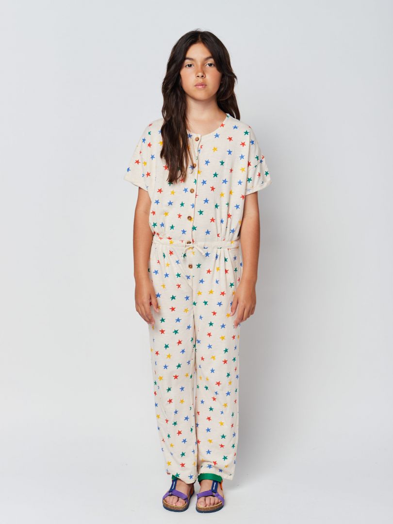 Kid's organic cotton playsuit with stars 2-9Y Bobo Choses