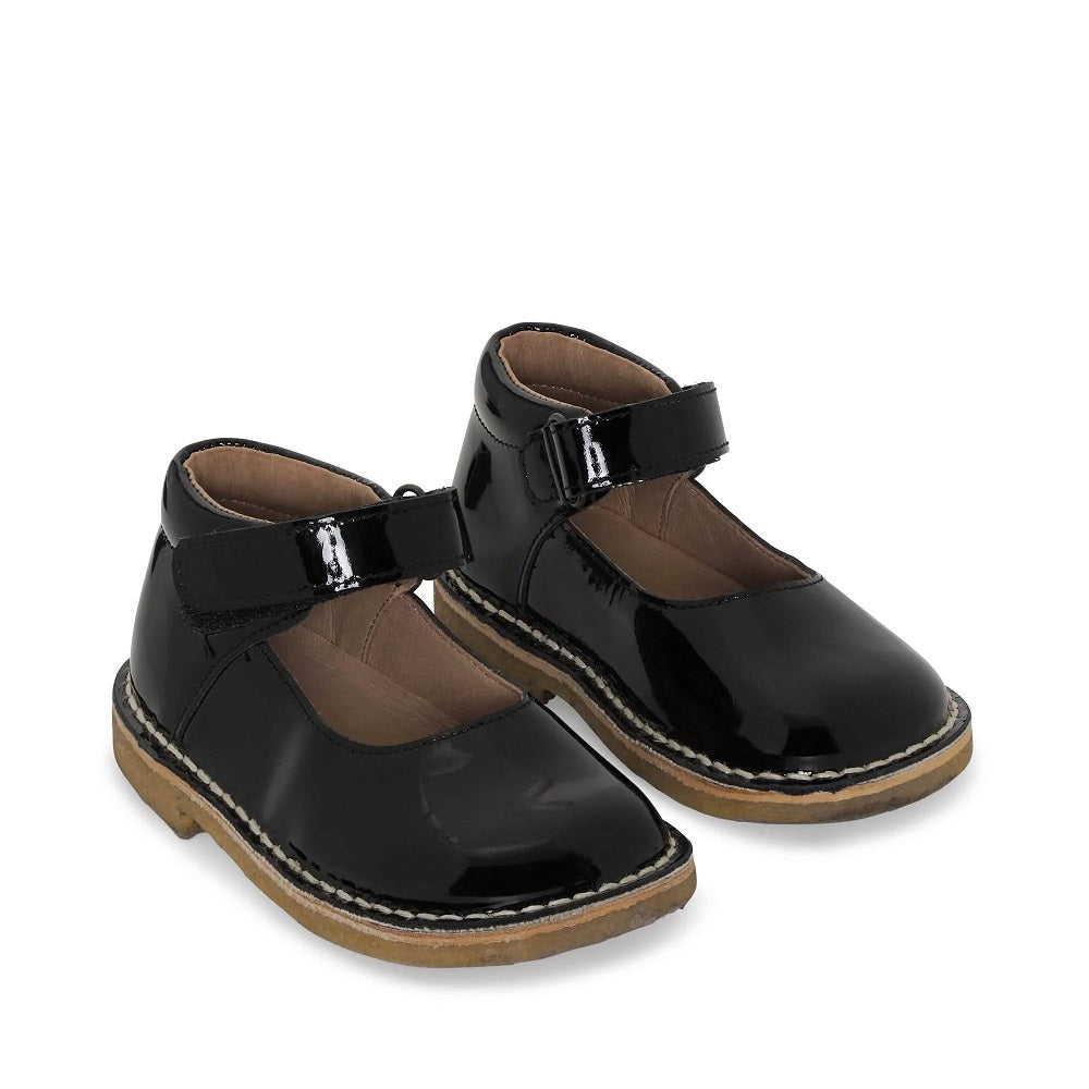 Kid's leather tutu patent shoe Sizes 21-31 black Konges Slojd