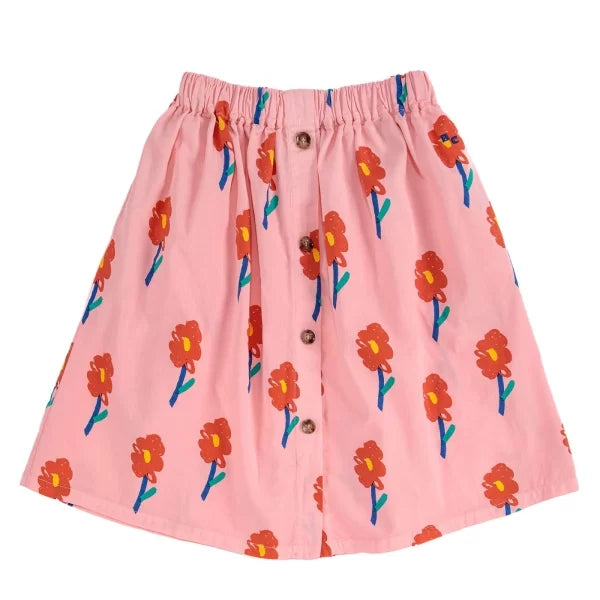 Bobo Choses floral midi children's skirt made of 100% organic cotton - 2 to 11 years 