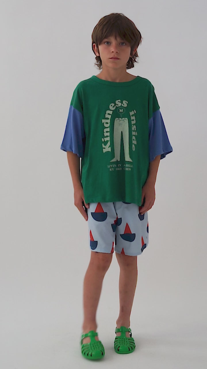 Kid's light blue swimsuit with boats-Bobo Choses-2-11Y