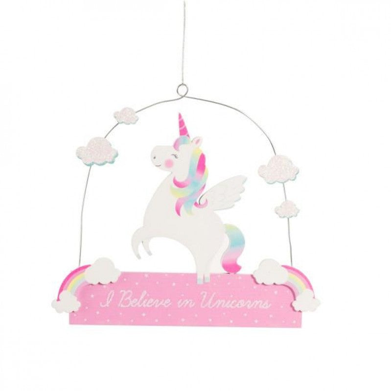 Rainbow Believe in unicorns Wall Plaque