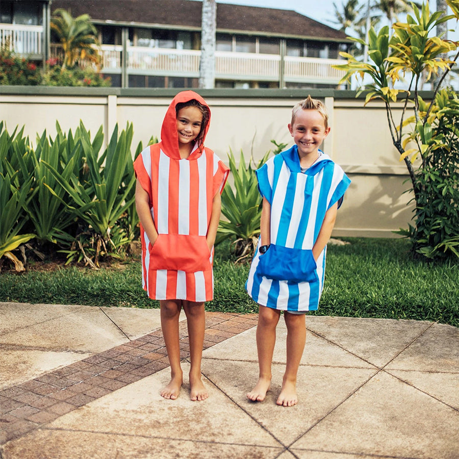 Kid's Poncho Quick Dry Hooded Towel - Bondi Blue 8-10 years - Dock and Bay