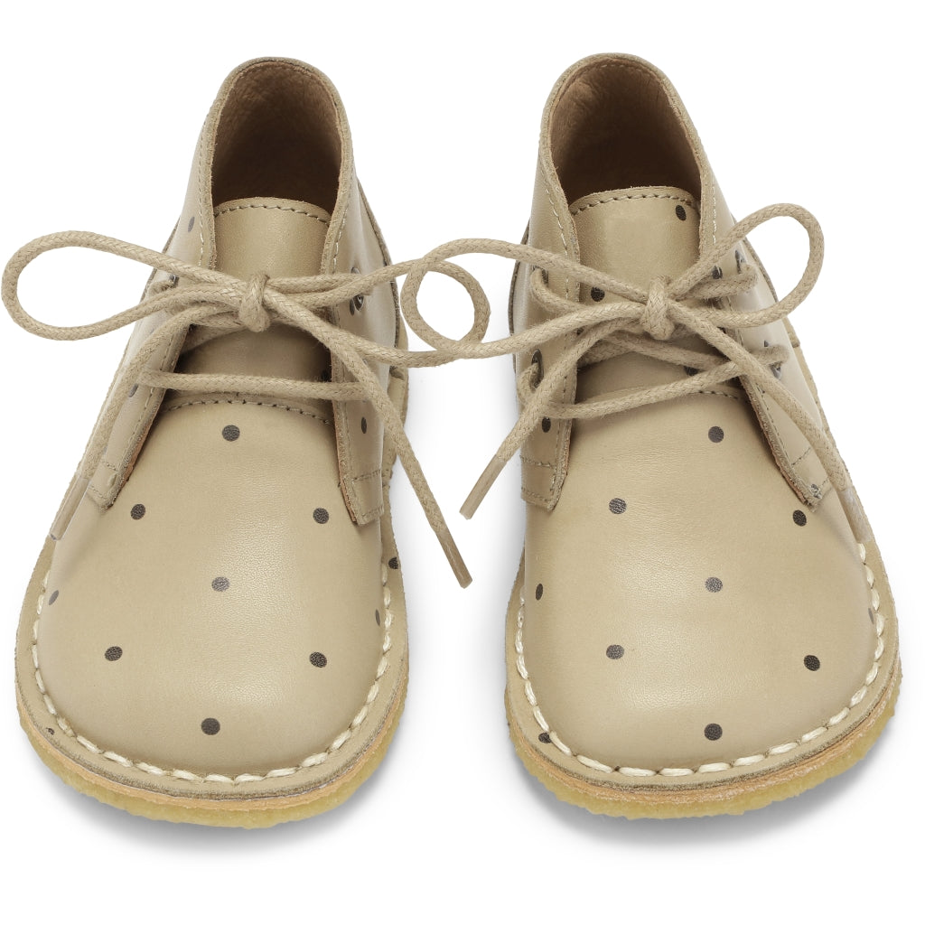 Kid's leather boots Suede Dot magnet-Dove- Size 22-30 Konges Slojd