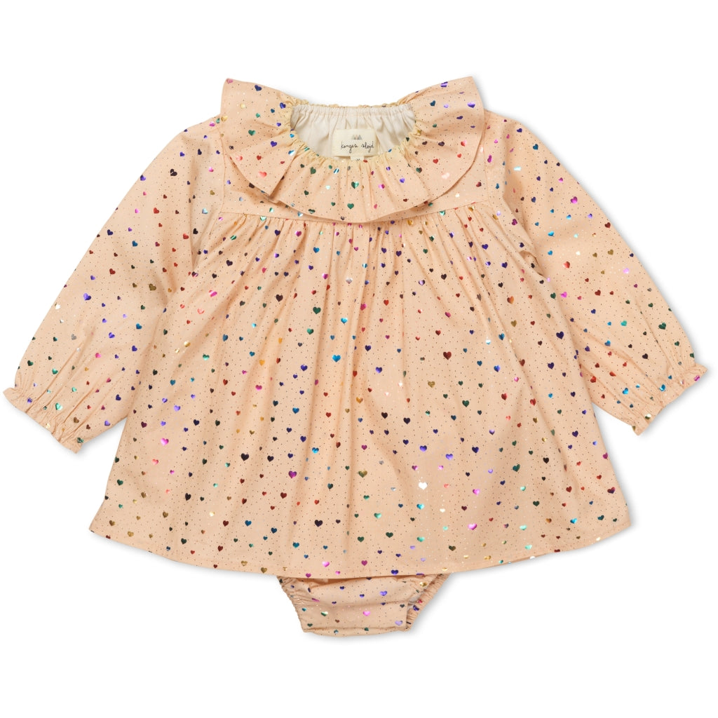 Konges Slojd Foil heart Romper 1M-3Y 100% organic cotton