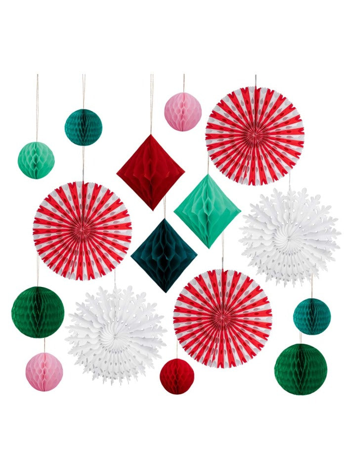 Christmas Honeycomb Decoration Kit (x 16)