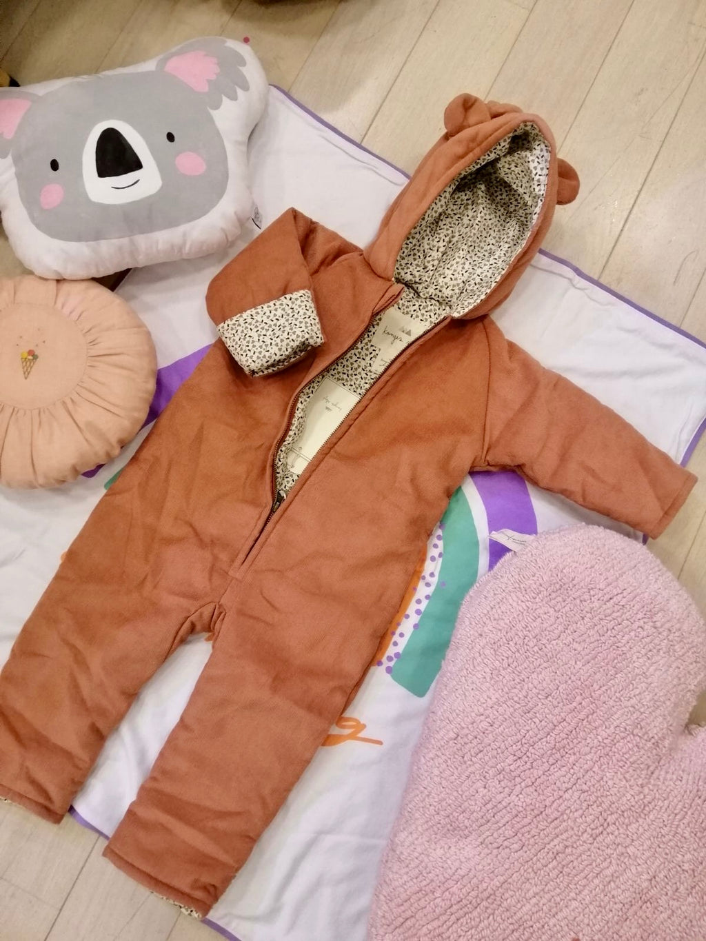 Παιδική ολόσωμη φόρμα Teddy από 100% οργανικό Βαμβάκι κοτλέ -18M - 3Y Apple Butter Konges Slojd