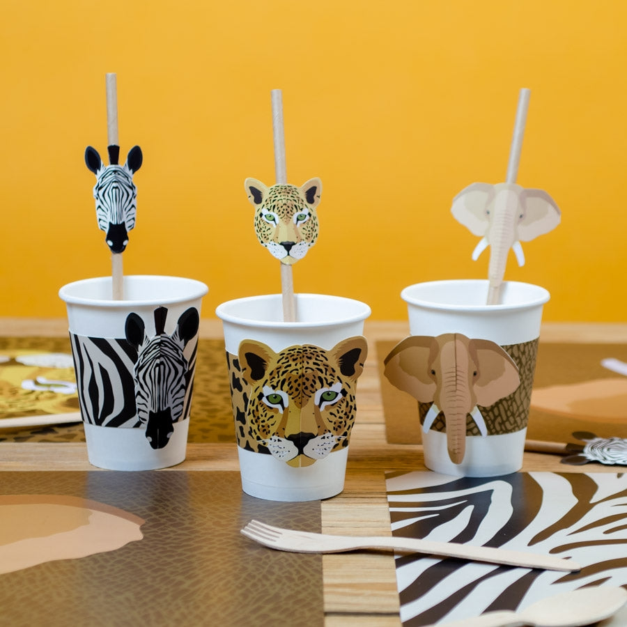 Set of 6 Savannah paper straws