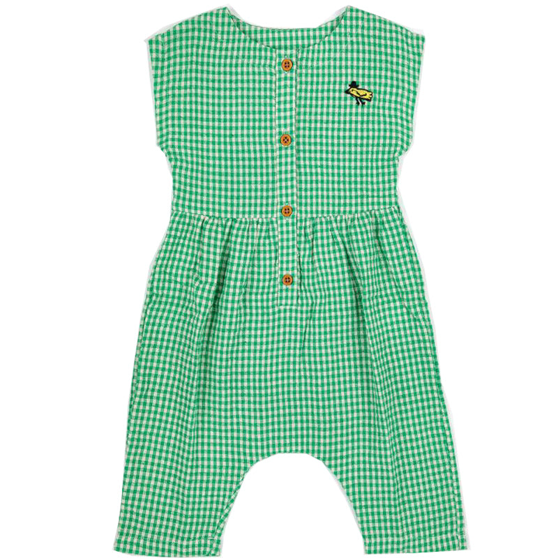 Baby's green vichy overall-Bobo Choses 3M-2Y