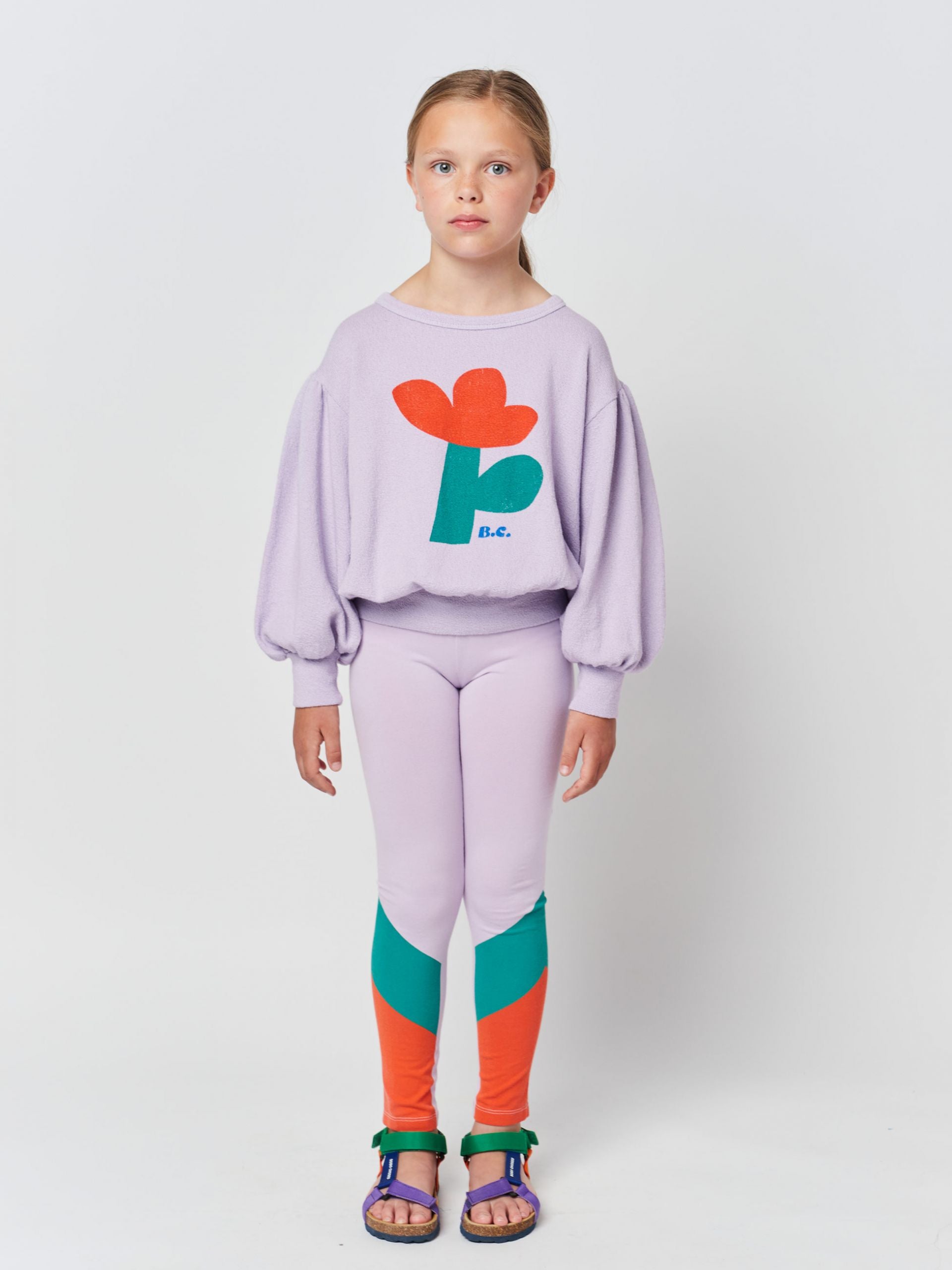 Sea flowers sweatshirt 2-11Y levander - Bobo Choses