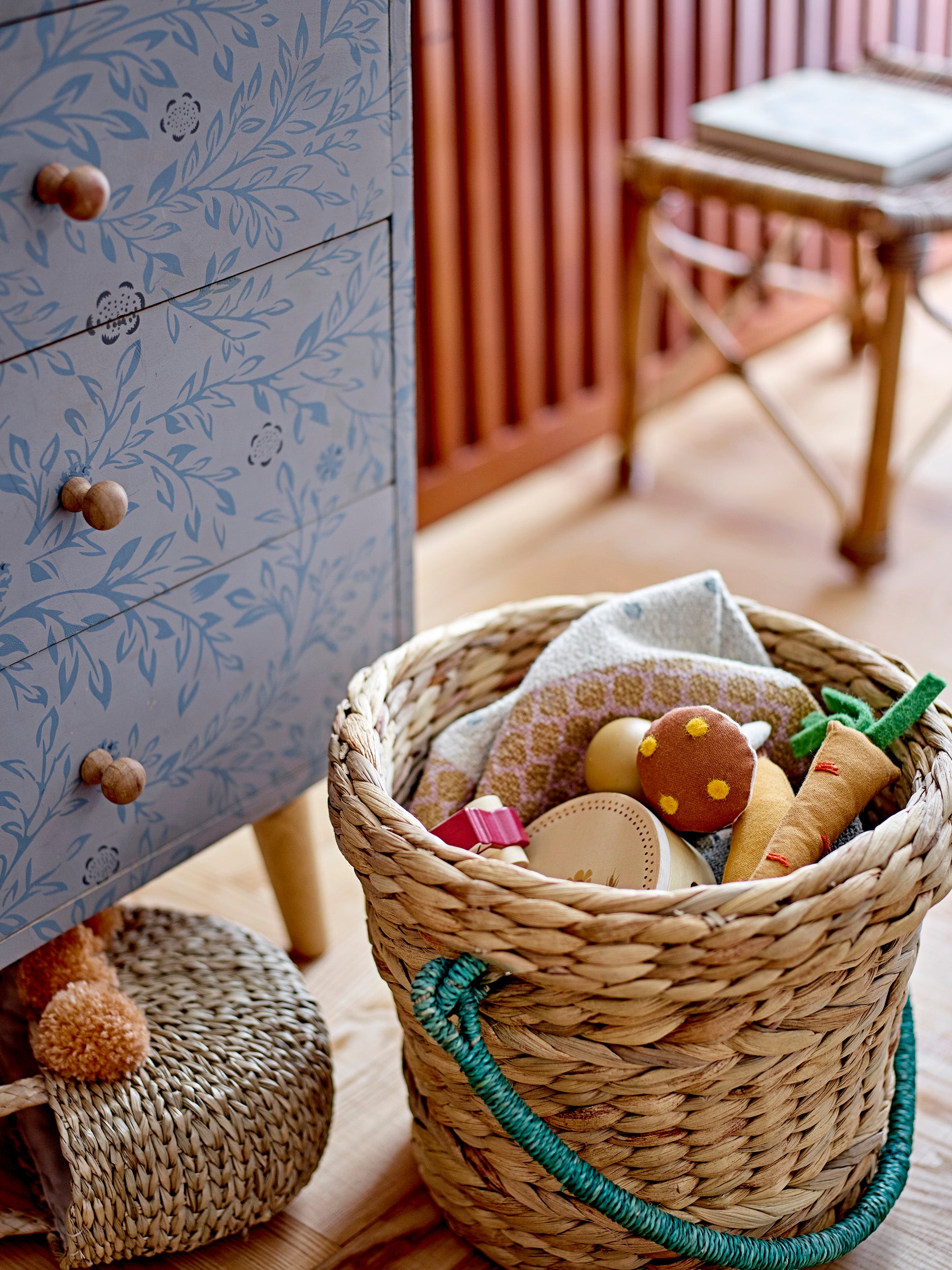 Bloomingville kid's Lotta Bag with tassels 20x24cm  - Water Hyacinth - Natural bag