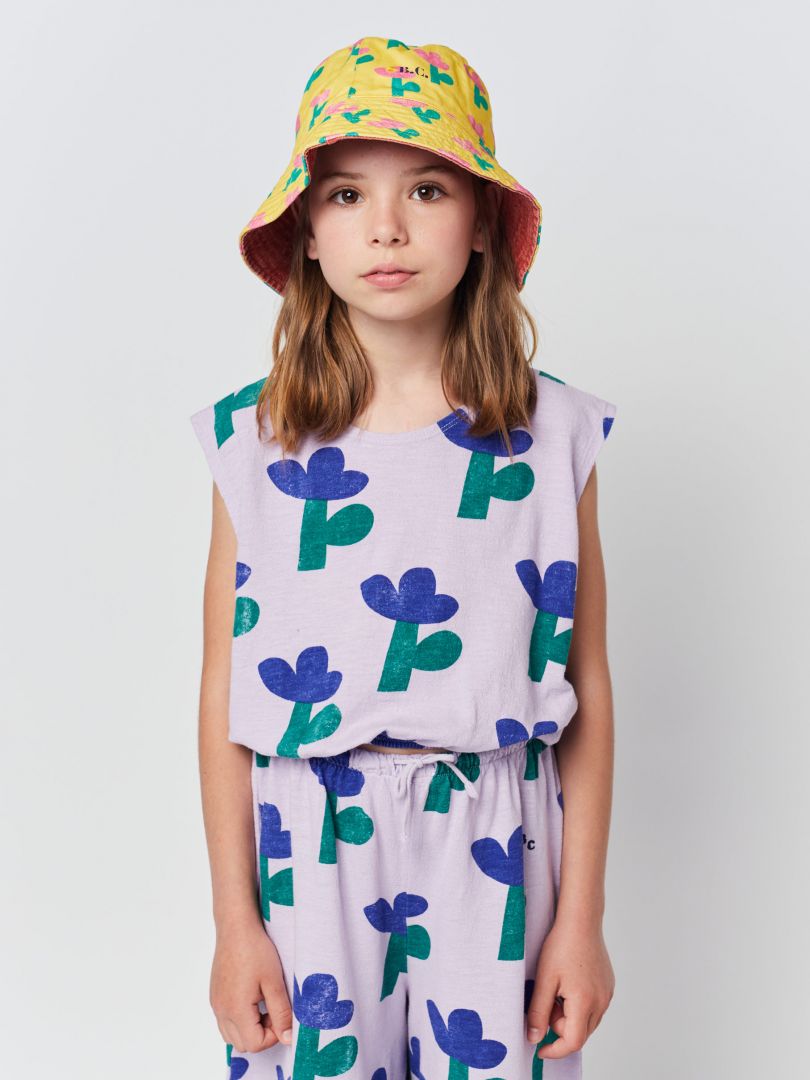 Sea flowers all over tank top 2-11Y levander - Bobo Choses