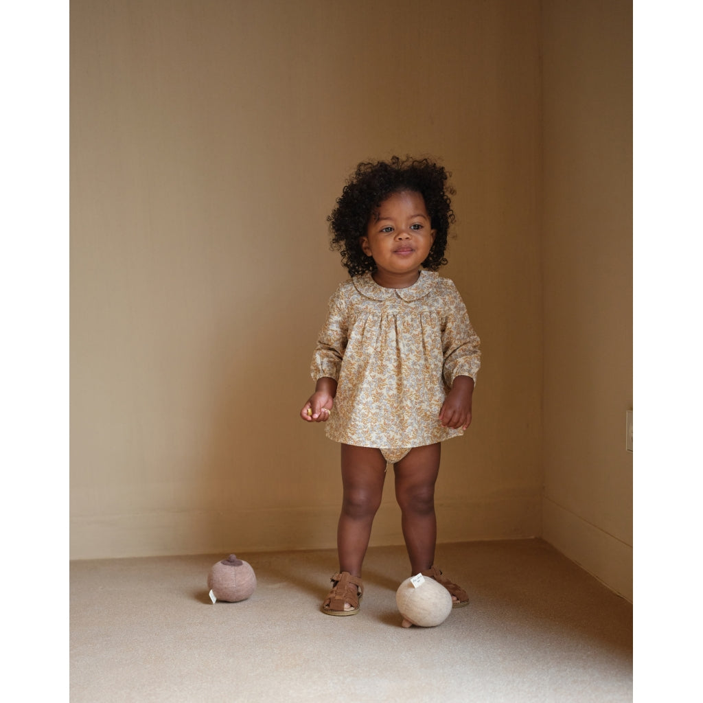 Παιδικό βαμβακερό φορμάκι με γιακά 3m-12m Orangery Blue - Konges Slojd