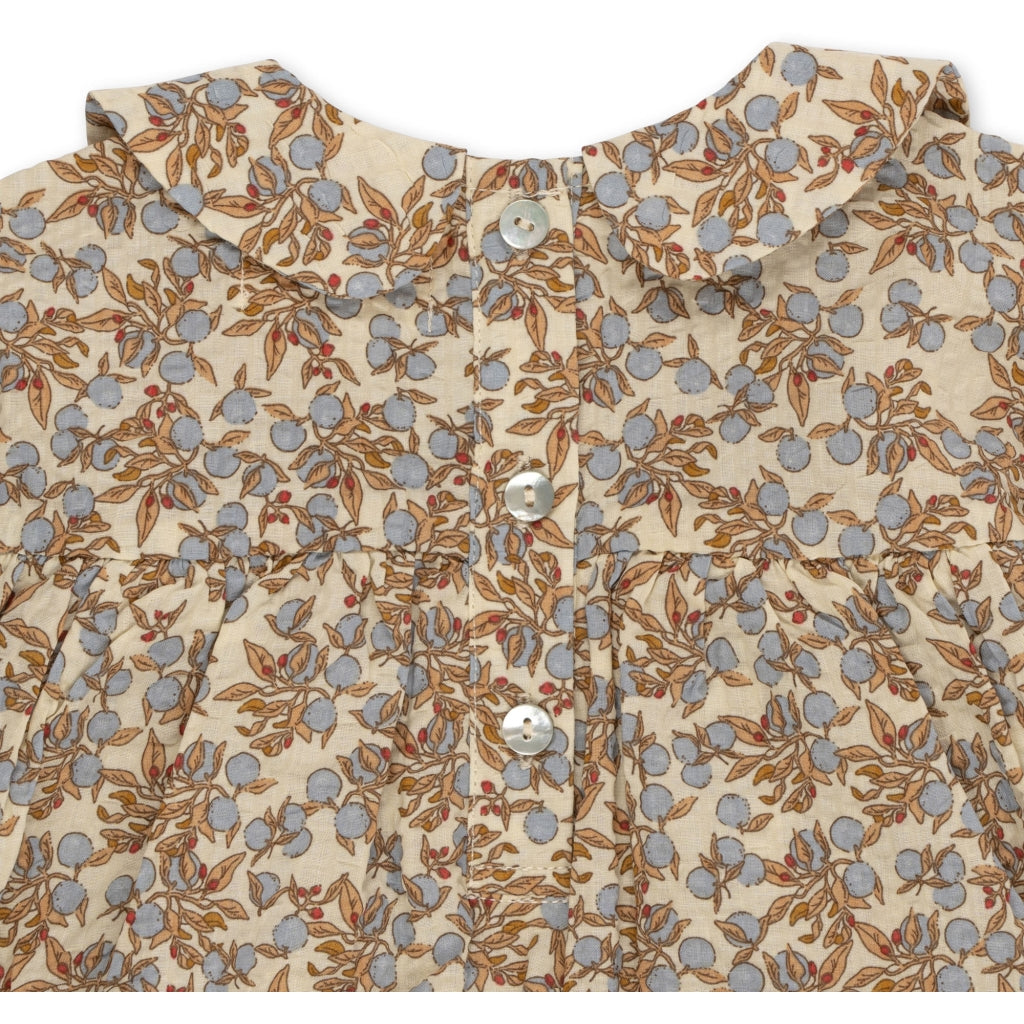 Παιδικό βαμβακερό φορμάκι με γιακά 3m-12m Orangery Blue - Konges Slojd