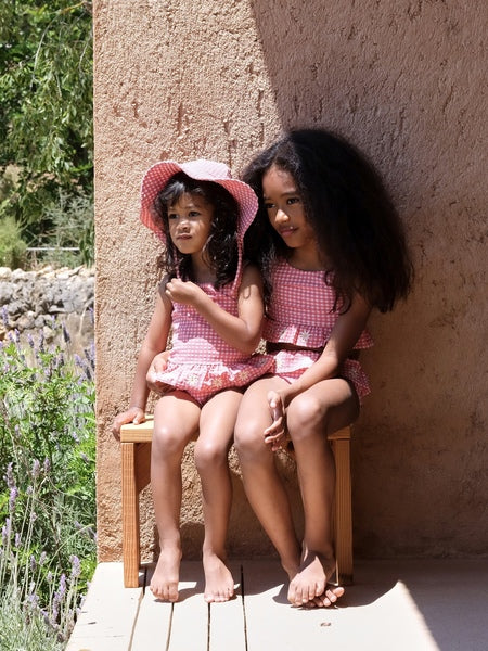 Kid's bikini swimsuit Soline Desert Rose Gingham 9M-10Y - Konges Slojd