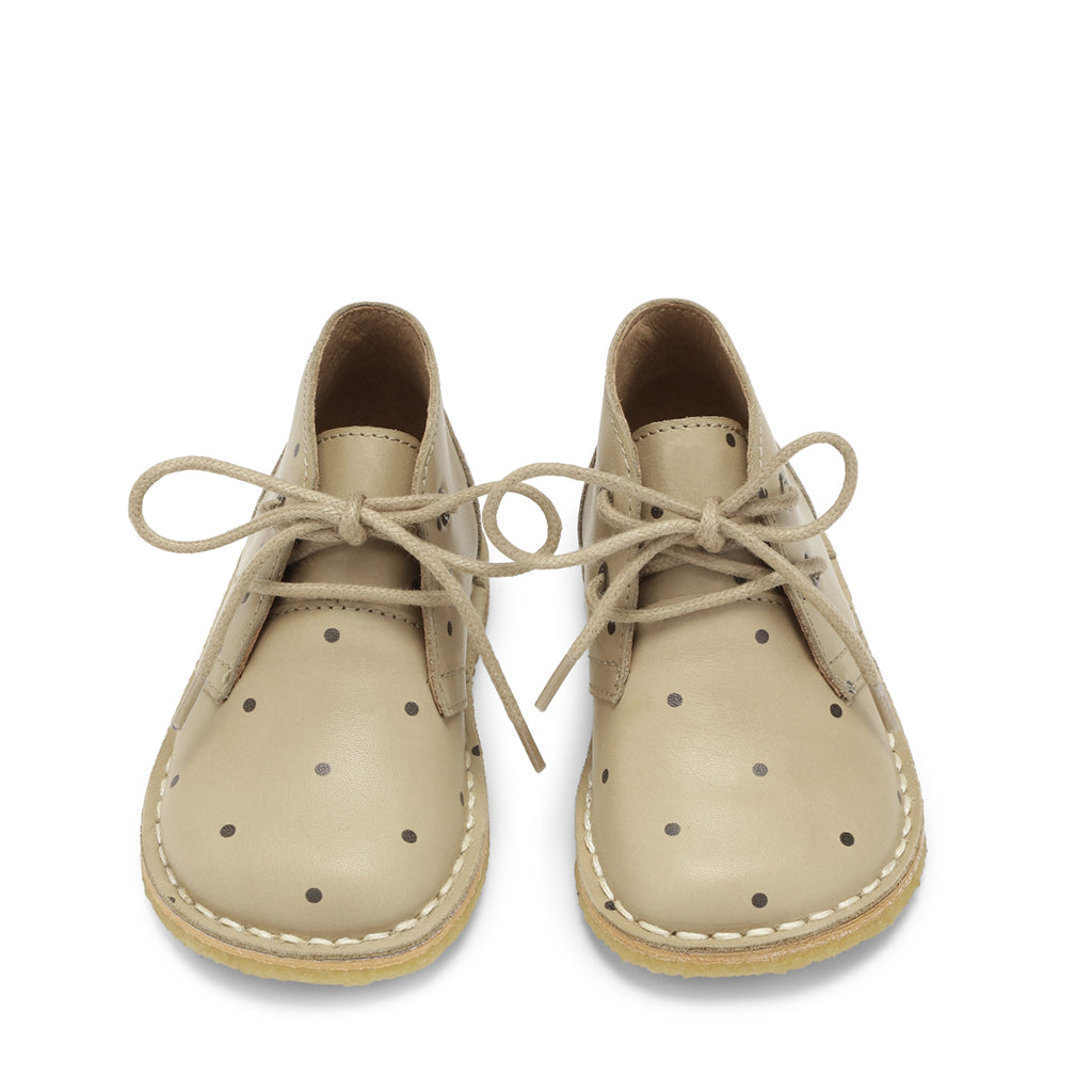 Kid's leather boots Suede Dot magnet-Dove- Size 22-30 Konges Slojd