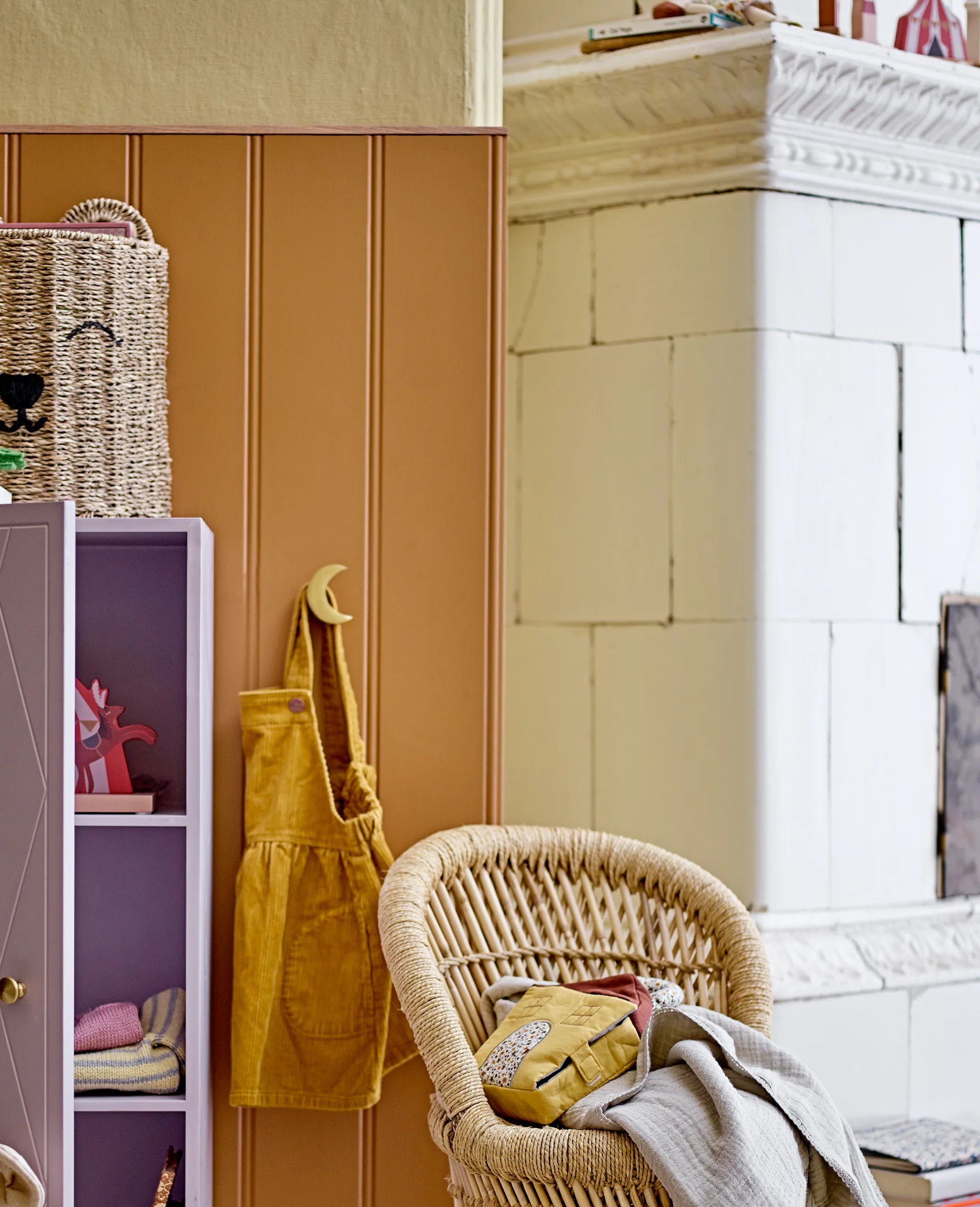 Ψάθινο καλάθι αποθήκευσης με χερούλια 15x33x26cm - Bloomingville