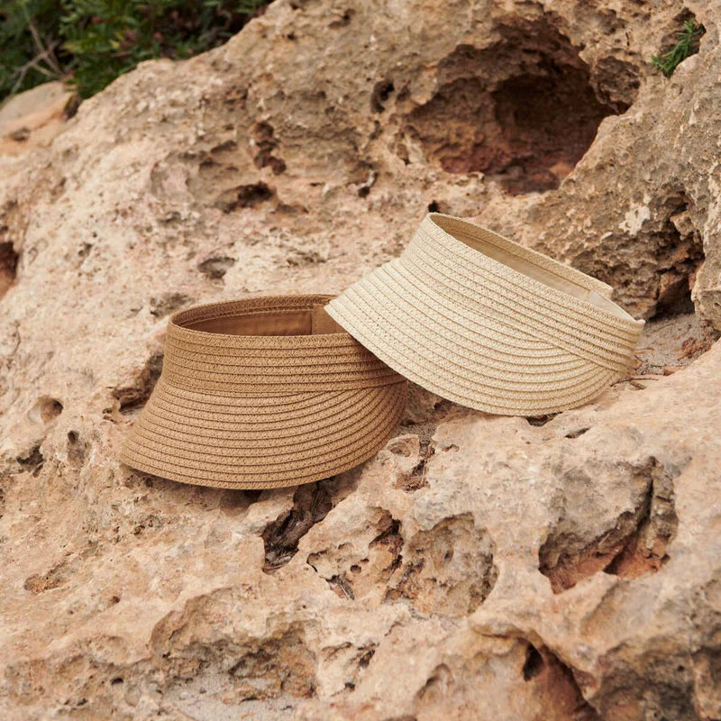 Ψάθινο παιδικό καπέλο με γείσο Visse visor καφέ -  size 52 cm - Liewood