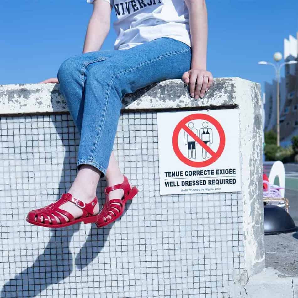 Sun Plastic Sandals Rouge Fonce (No22-34) Meduse