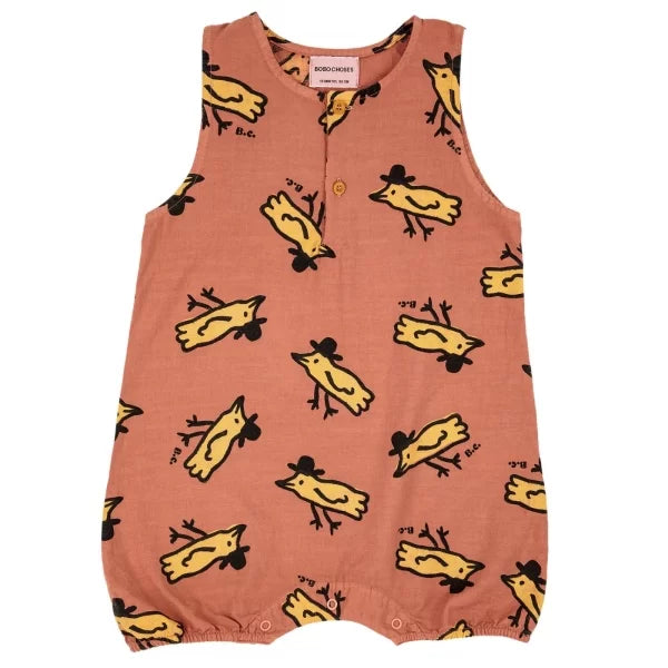 Multicolour all over playsuit Mr Birdie - Bobo Choses 6-24M