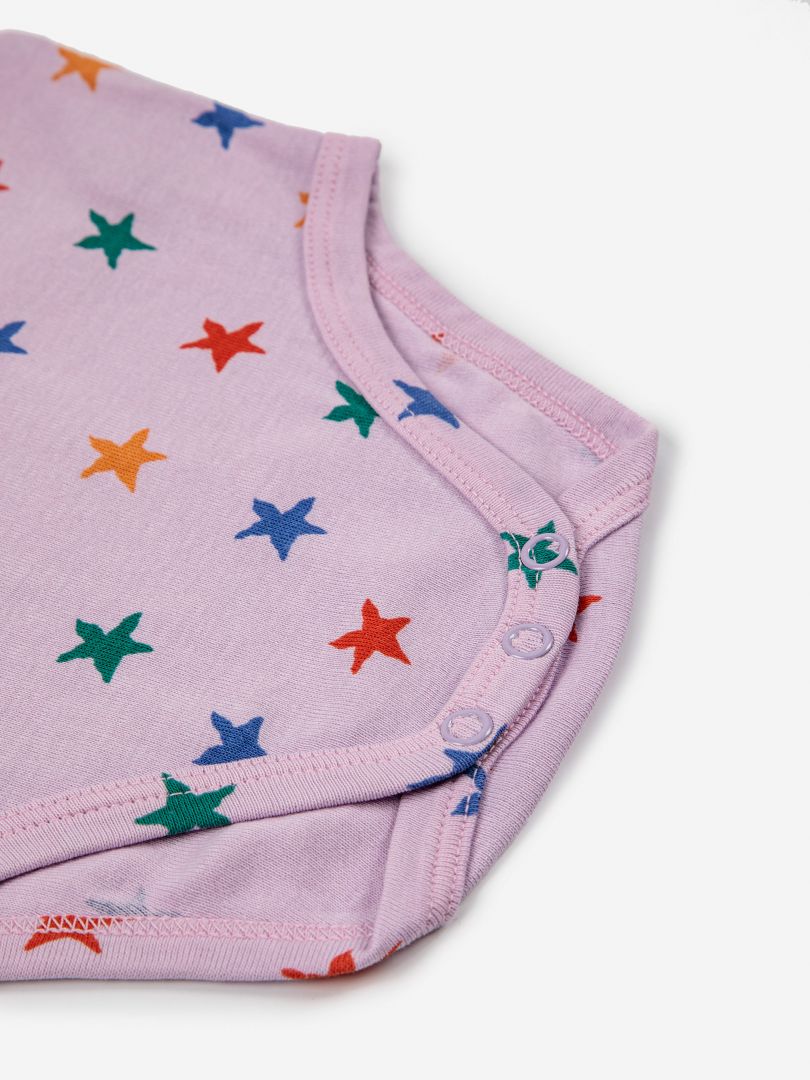 Multicolour stars all over sleeveless body - Bobo Choses 3-24M