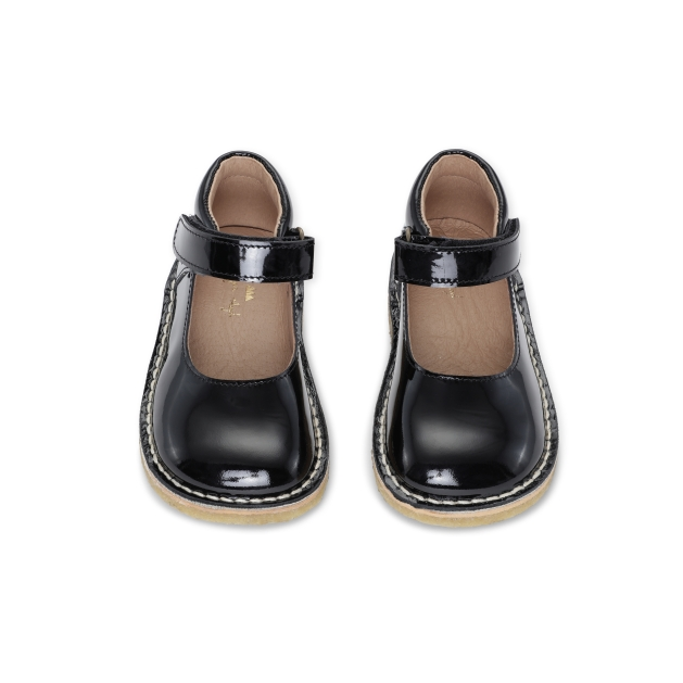 Kid's leather tutu patent shoe Sizes 21-31 black Konges Slojd